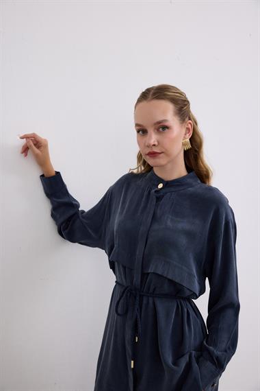 New Jasmy Halat Kemerli Pantolonlu Takım LACİVERT