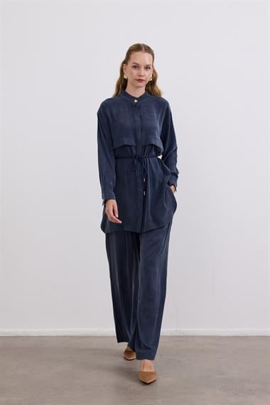 New Jasmy Halat Kemerli Pantolonlu Takım LACİVERT