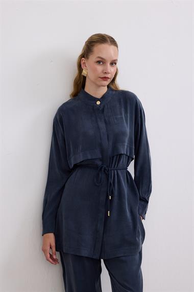 New Jasmy Halat Kemerli Pantolonlu Takım LACİVERT