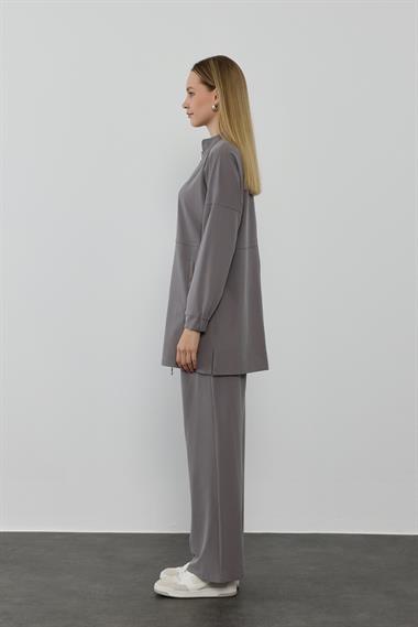 NEW LEILA PANTOLONLU TAKIM GRİ