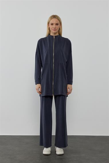 NEW LEILA PANTOLONLU TAKIM LACİVERT