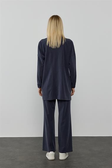 NEW LEILA PANTOLONLU TAKIM LACİVERT