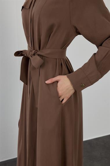 NEW LIZZY ELBİSE KAHVERENGİ