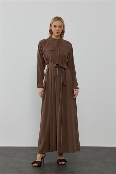 NEW LIZZY ELBİSE KAHVERENGİ