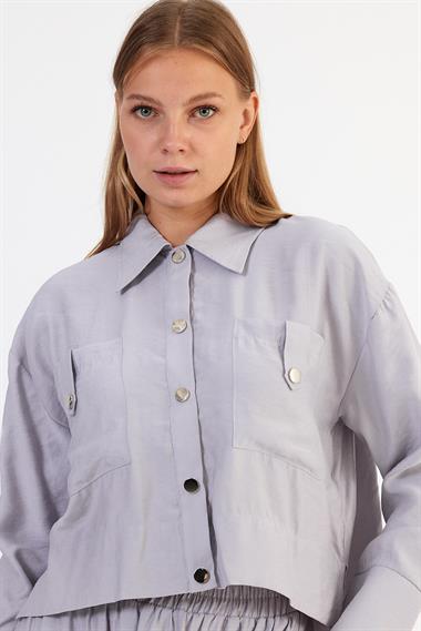 NEW MİLA ETEKLİ TAKIM GRİ