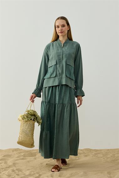 NEW NICOLE ETEKLİ TAKIM ZÜMRÜT