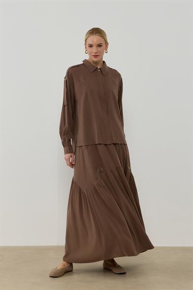 NINA ETEKLİ TAKIM KAHVERENGİ