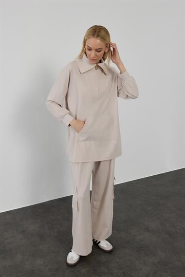 NORA PANTOLONLU TAKIM BEJ