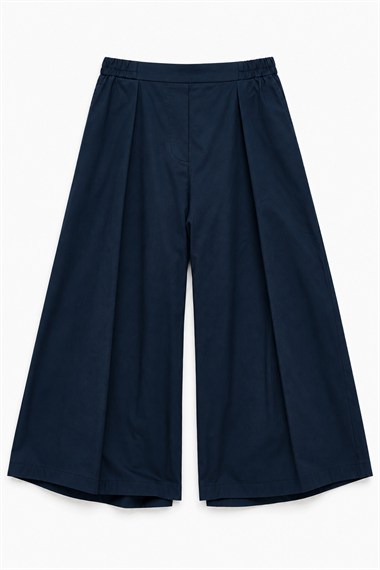 Over Pileli Bol Kesim Gabardin Pantolon LACİVERT
