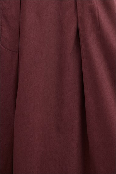 Over Pileli Bol Kesim Gabardin Pantolon BORDO