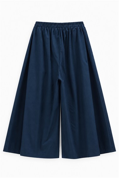 Over Pileli Bol Kesim Gabardin Pantolon LACİVERT
