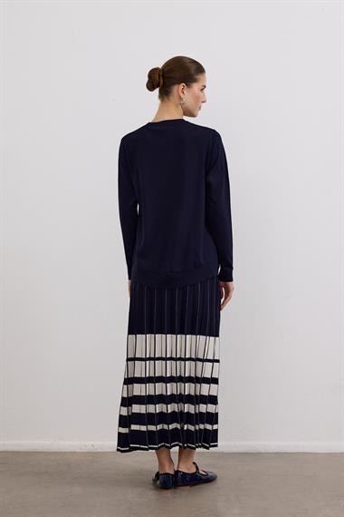 Perla Piliseli Triko Etekli Takım LACİVERT