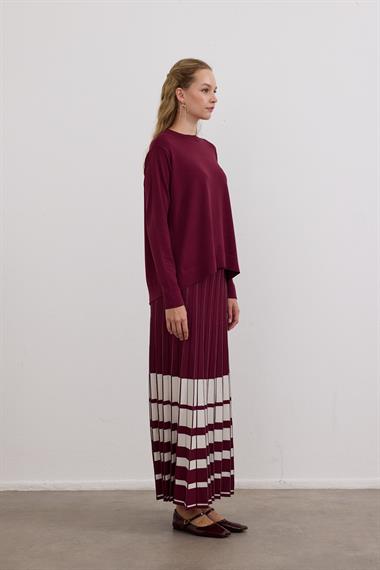 Perla Piliseli Triko Etekli Takım MÜRDÜM