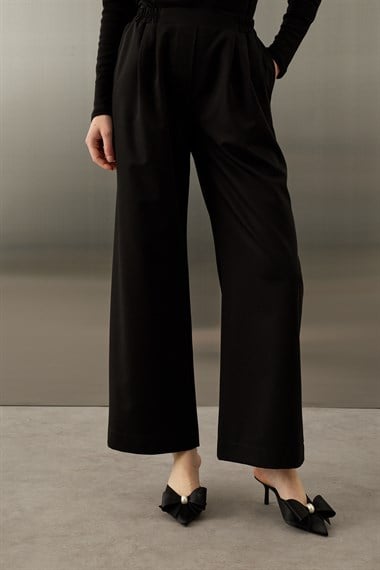 Poliviskon Palazzo Pantolon SİYAH