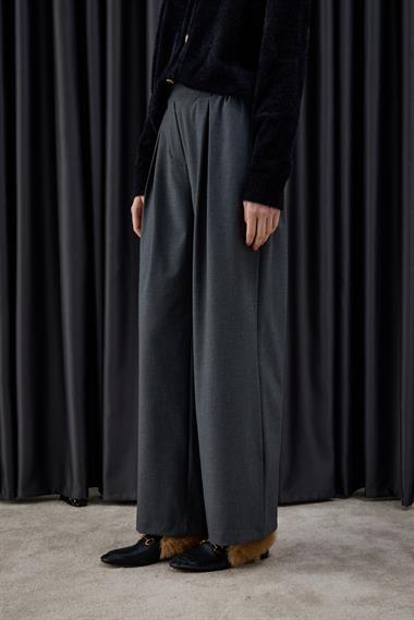 Poliviskon Pileli Pantolon ANTRASİT