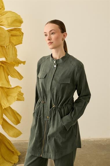 Princess Beli Lastikli Lyocell Pantolonlu Takım HAKİ