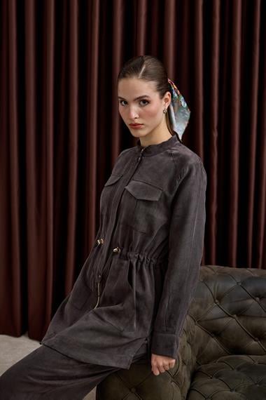 Princess Fermuarlı Beli Lastiklli Pantolonlu Takım KAHVERENGİ