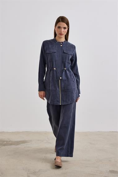 Princess Fermuarlı Beli Lastiklli Pantolonlu Takım LACİVERT