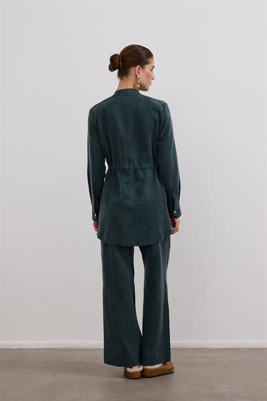 Princess Fermuarlı Beli Lastiklli Pantolonlu Takım ZÜMRÜT