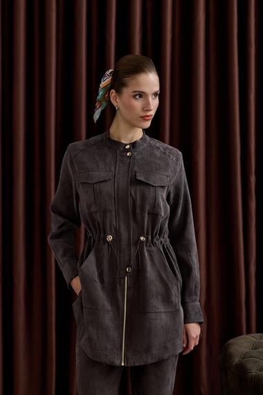 Princess Fermuarlı Beli Lastiklli Pantolonlu Takım KAHVERENGİ