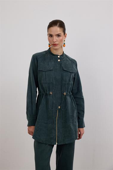 Princess Fermuarlı Beli Lastiklli Pantolonlu Takım ZÜMRÜT