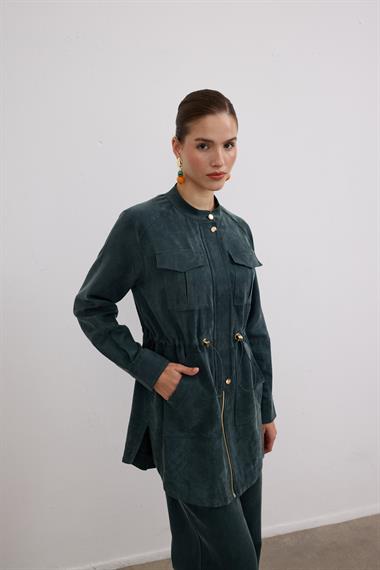 Princess Fermuarlı Beli Lastiklli Pantolonlu Takım ZÜMRÜT