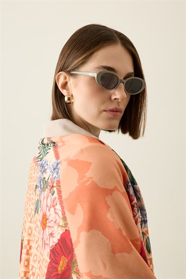 Puantiyeli Çiçekli Omuz Şalı BORDO