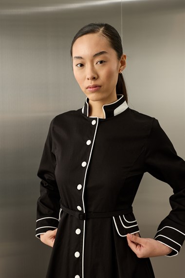 Queen Gabardin Kumaşlı Pamuklu Elbise SİYAH