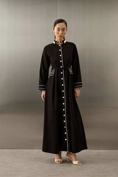 Queen Gabardin Kumaşlı Pamuklu Elbise SİYAH