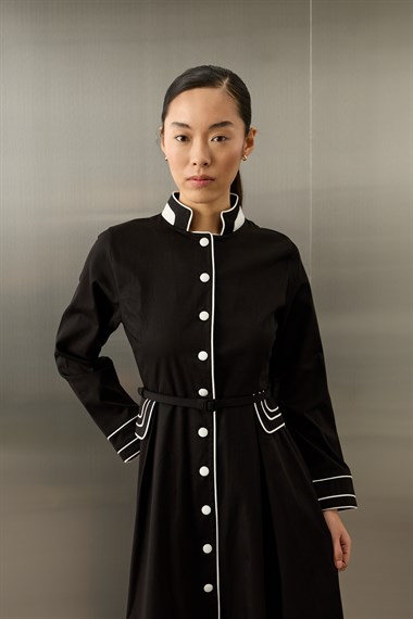 Queen Gabardin Kumaşlı Pamuklu Elbise SİYAH