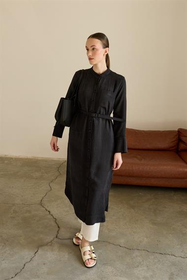 Rio Allerli Cepli Uzun Tunik SİYAH