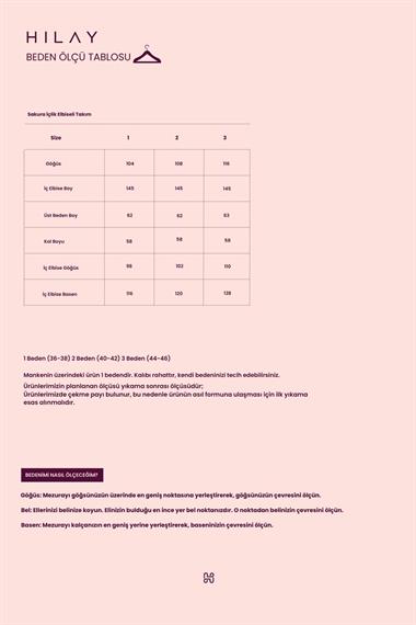 Sakura Çin Düğmeli Lyocell İçlik Elbiseli Takım LACİVERT