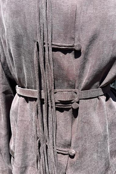 Sofia Sosis Biyeli İçlik Elbiseli Takım KAHVERENGİ