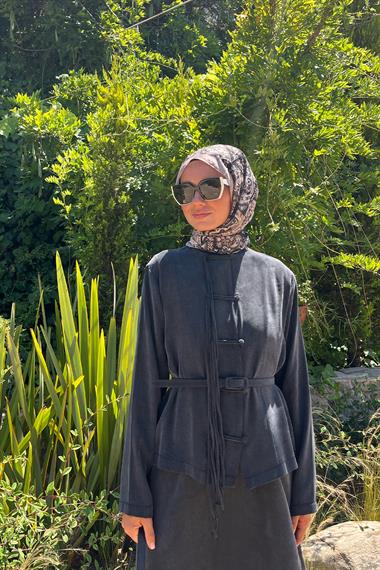 Sofia Sosis Biyeli İçlik Elbiseli Takım SİYAH