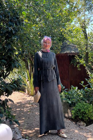 Sofia Sosis Biyeli İçlik Elbiseli Takım HAKİ