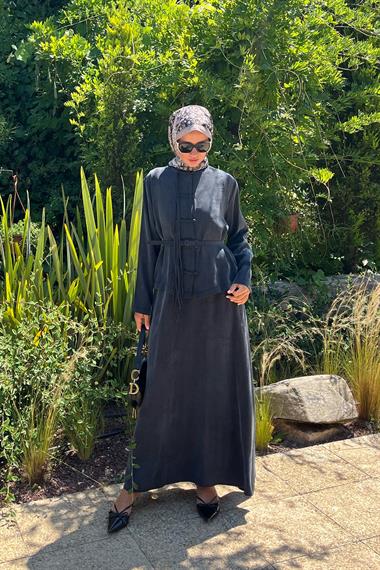 Sofia Sosis Biyeli İçlik Elbiseli Takım SİYAH