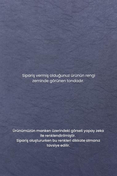 Sortie Yandan Fermuarlı Floş Lyocell Pantolonlu Takım LACİVERT
