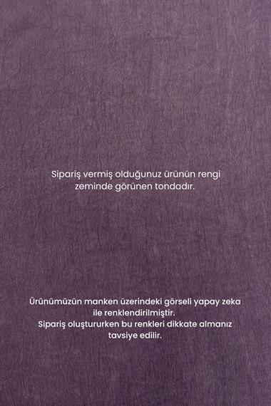 Sortie Yandan Fermuarlı Floş Lyocell Pantolonlu Takım MÜRDÜM