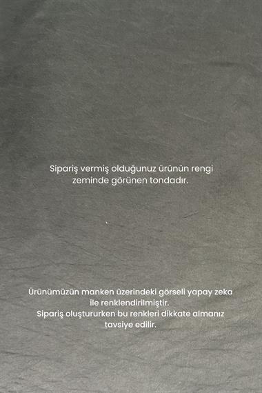 Sortie Yandan Fermuarlı Floş Lyocell Pantolonlu Takım SİYAH