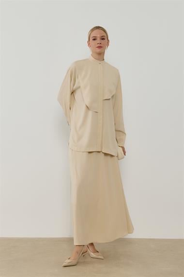 SOYE ETEKLİ TAKIM BEJ