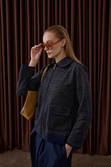 Talia Fermuarlı Garnili Etekli Takım LACİVERT