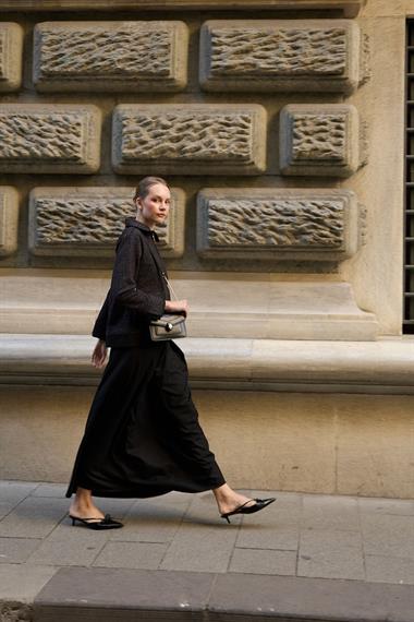 Talia Fermuarlı Garnili Etekli Takım SİYAH