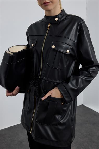 TINA DERİ KAP SİYAH