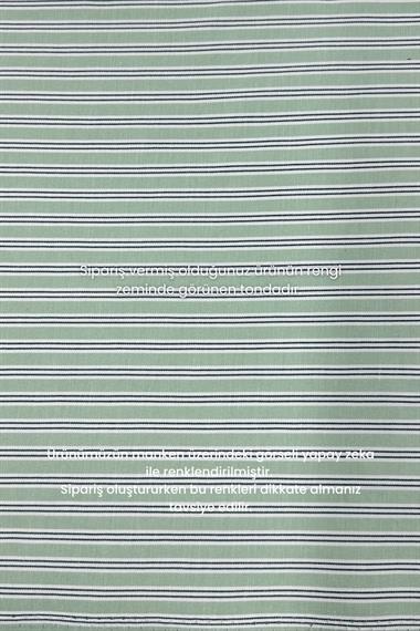 Tina Taşlı Düğmeli Çizgili Pamuklu Gömlek MİNT