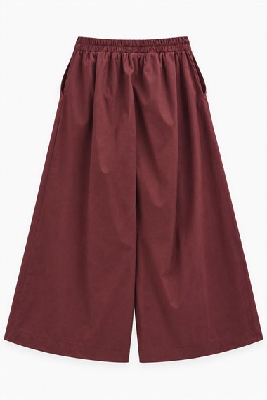 Tokalı Gabardin Pantolon Etek BORDO