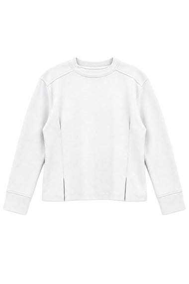 Tosca Pens ve Pile Detaylı Sweatshirt BEYAZ