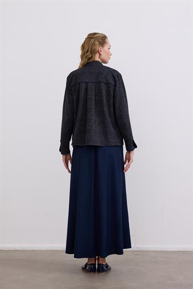 Trace Oval Cepli Düğmeli İçlik Elbiseli Takım LACİVERT