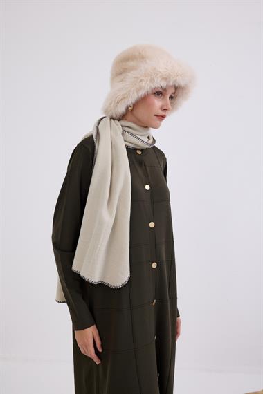 Violet Gold Düğmeli Uzun Triko Hırka HAKİ