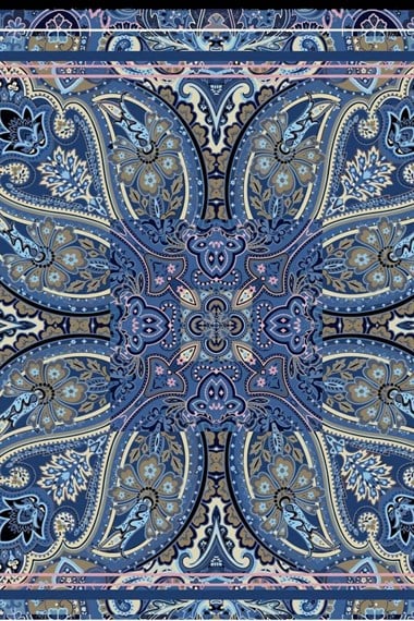 Yonca Desenli Omuz Şalı LACİVERT