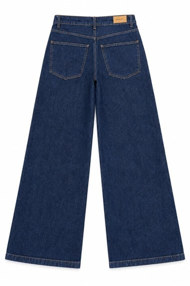 Yüksek Bel Wide Leg Jean Pantolon KOYU LACİVERT